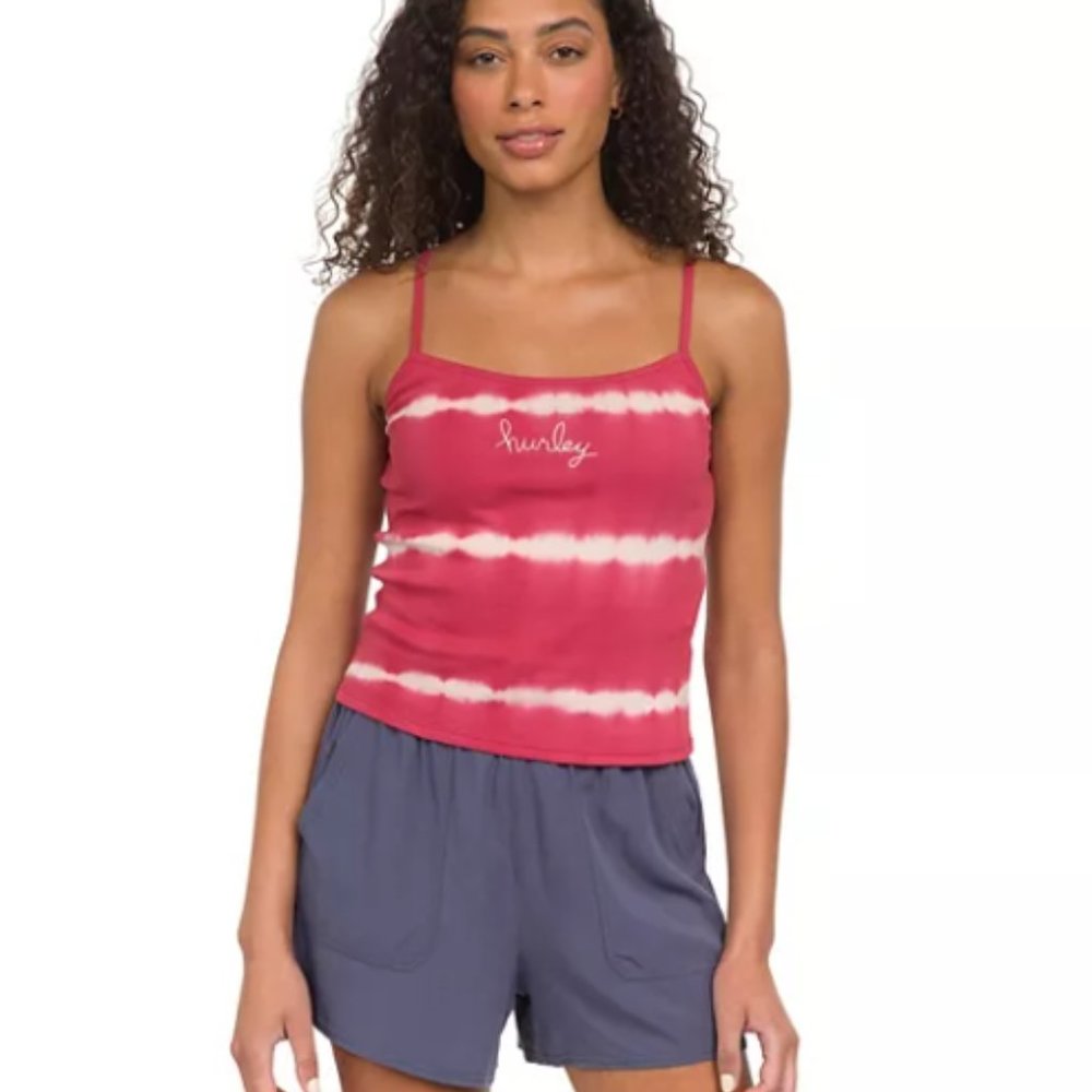 Hurley Juniors Women Tie Dye Crop Tank Top - 100% Cotton